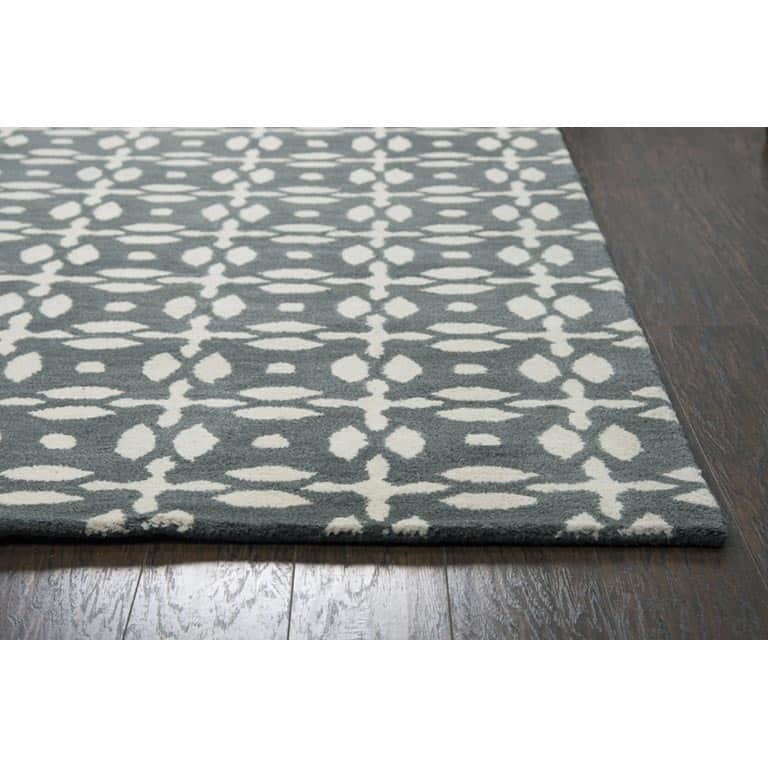 Alora Decor Casual Trellis Wool Grey Rug - 3' x 5'