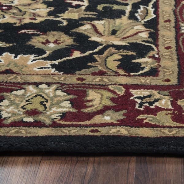 Bedroom Rizzy Home Sareena Collection Border Rug Brown 3' x 5' Border 0.25-0.5 inch Stain Resistant Handmade 3' x 5' Indoor Living Room Dining 