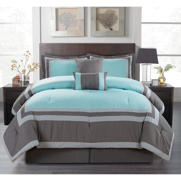 Shop Shelton Aqua 6-piece Comforter Set - Overstock - 10362021