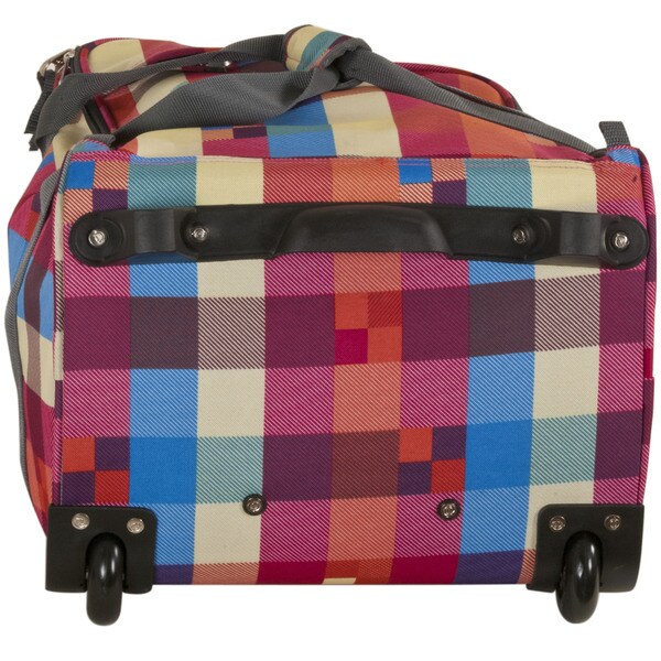 plaid carry on luggage