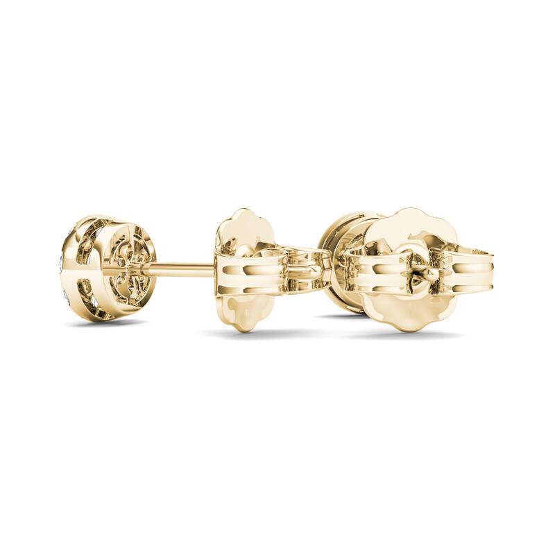 De Couer 10k Yellow Gold 1/3ct TDW Diamond Cluster Stud Earring