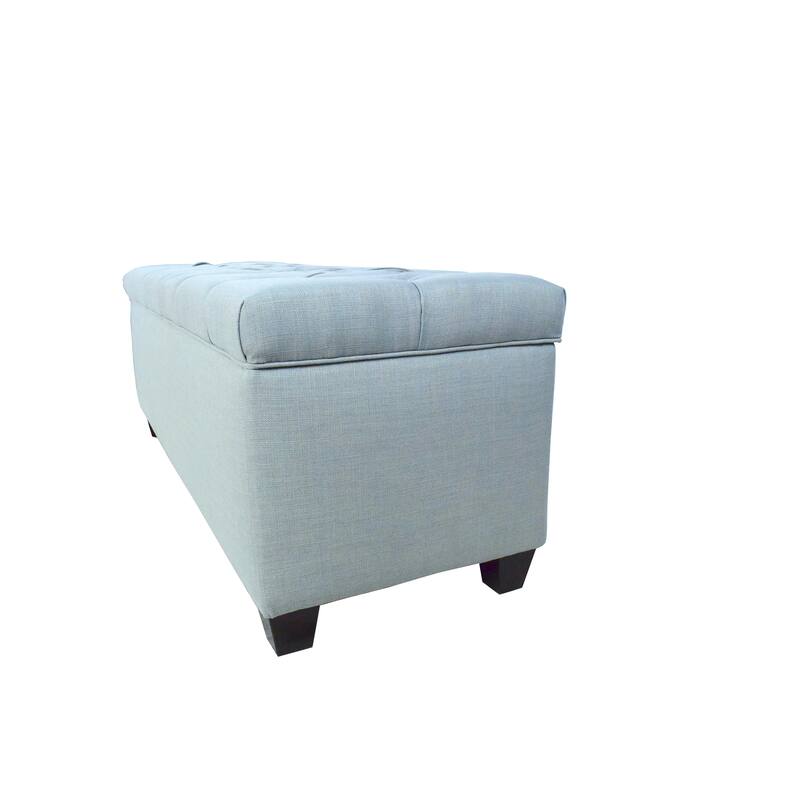 The Sole Secret Sea Mist Diamond Tufted Shoe Storage Bench