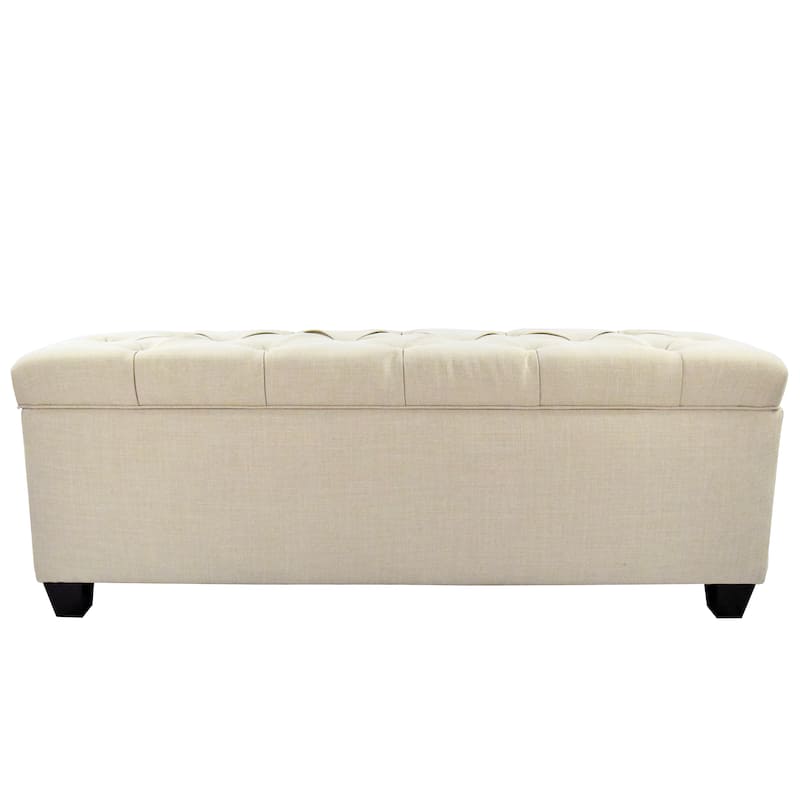 The Sole Secret Beige Diamond Tufted Shoe Storage Bench