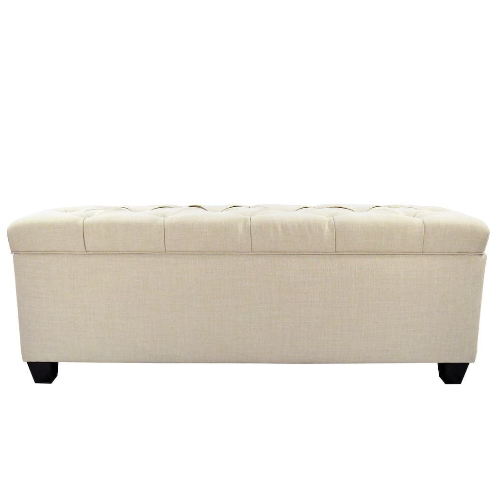 The Sole Secret Beige Diamond Tufted Shoe Storage Bench