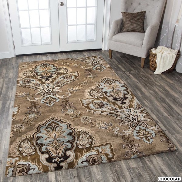 Rizzy Home Volare Collection Hand-tufted Trellis Wool Brown Rug - 9' x 12'