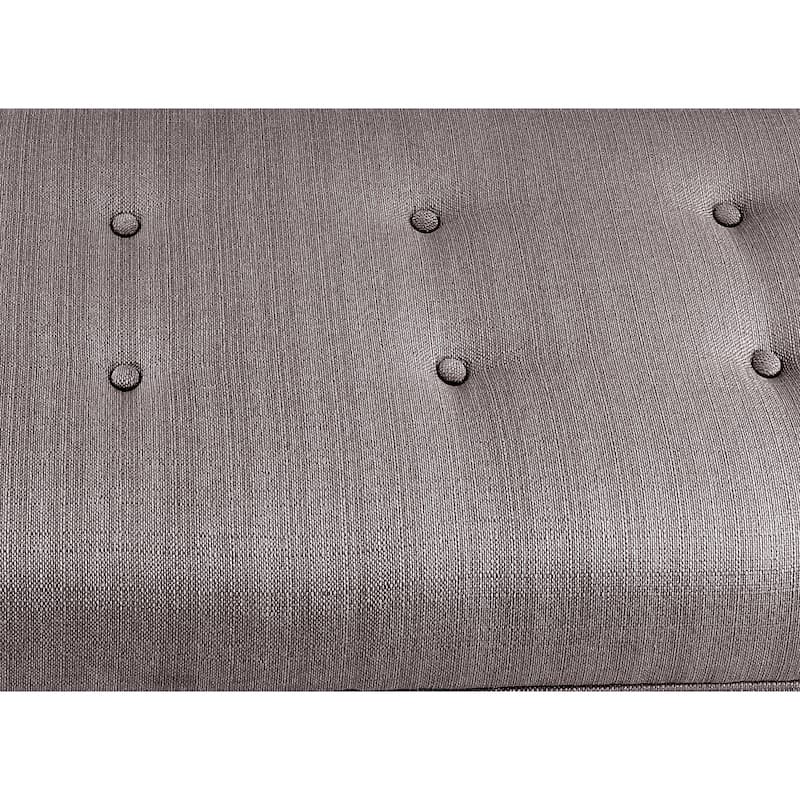 The Sole Secret Grey-Red Tint Button Tufted Shoe Storage Bench