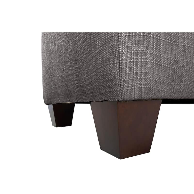 The Sole Secret Grey-Red Tint Button Tufted Shoe Storage Bench