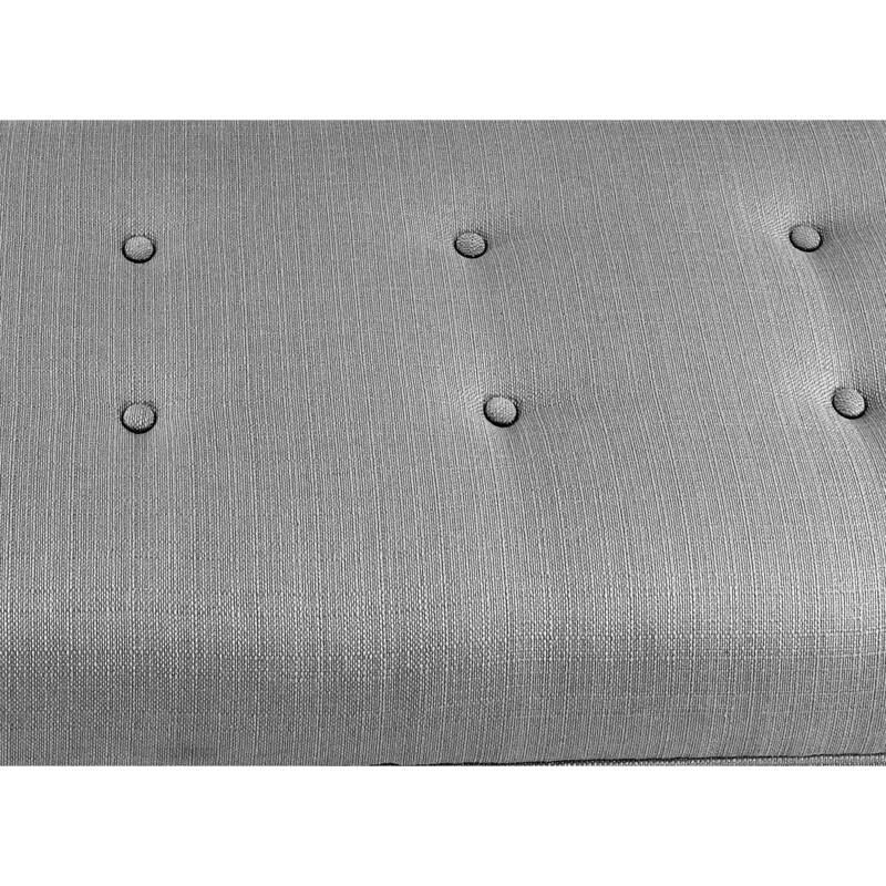 The Sole Secret Dark Grey Button Tufted Shoe Storage Bench
