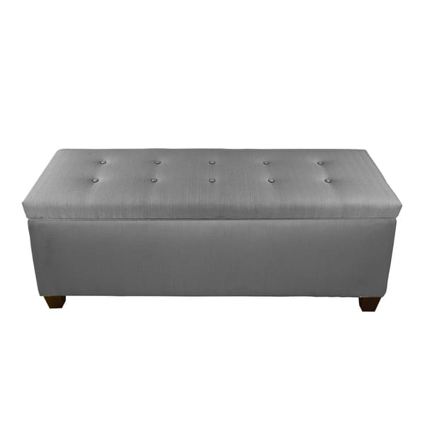 slide 2 of 6, The Sole Secret Dark Grey Button Tufted Shoe Storage Bench