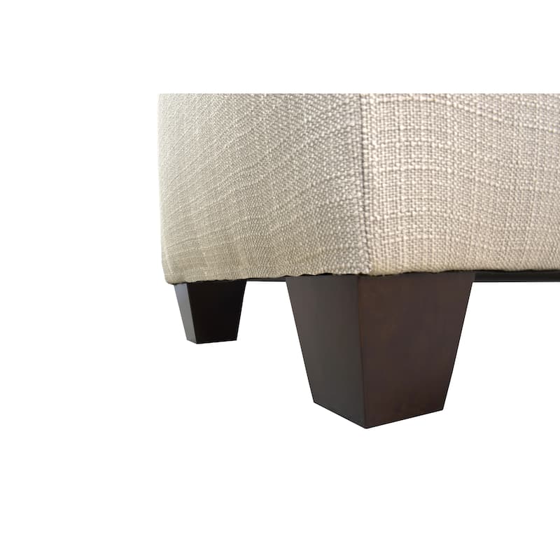 The Sole Secret Beige Button Tufted Shoe Storage Bench
