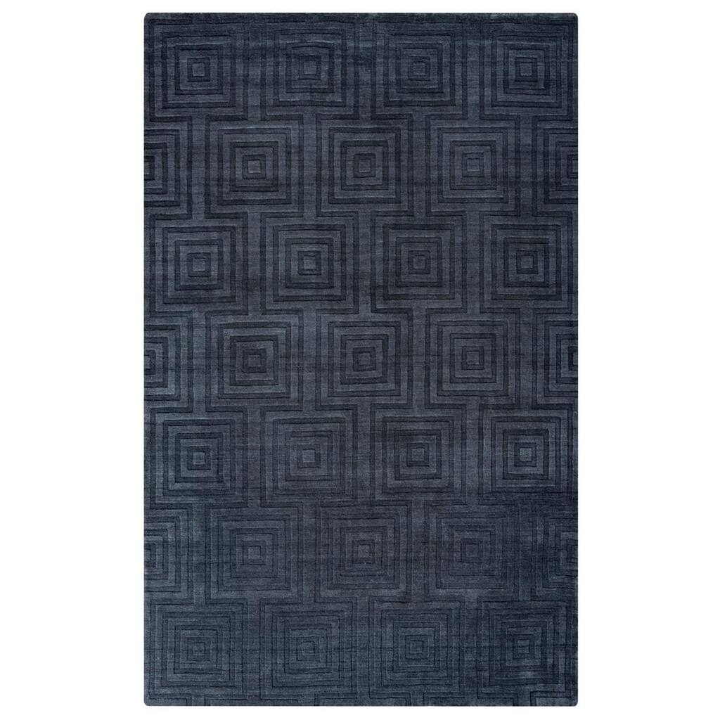 Rizzy Home Uptown Collection Handmade Solid-colored Wool Grey Rug (9' x 12') - 9' x 12'