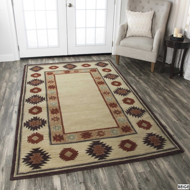 Alora Decor Ryder Hand-tufted Southwestern Wool Rug - 3' x 5' - Tan