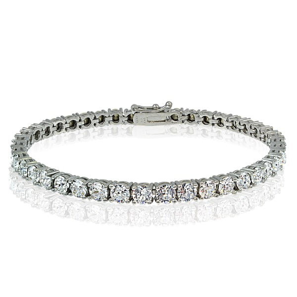 Crystal Ice Sterling Silver 4mm Swarovski Elements Tennis Bracelet ...