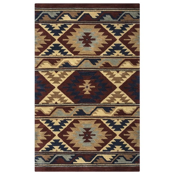 slide 2 of 20, Ryder Collection Burgundy Southwest Diamonds Rug