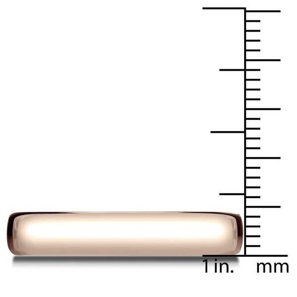 14k Rose Gold Low-dome 4.5mm Comfort-Fit Wedding Band - 14K Rose Gold - 14K Rose Gold