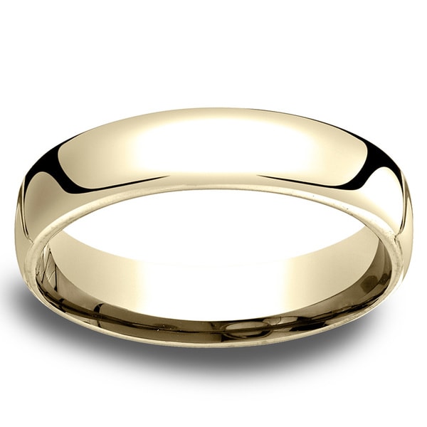 Shop Men's 5.5mm 14k Yellow Gold Low-dome Comfort-Fit Wedding Band ...