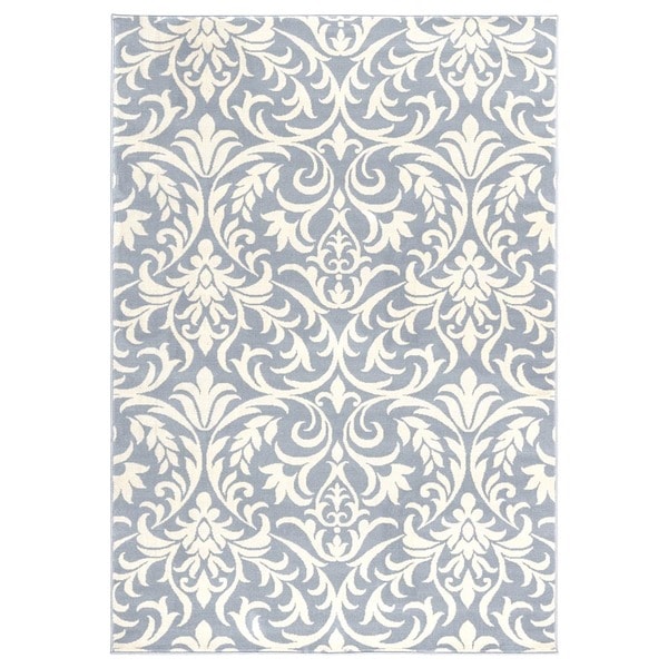 Rizzy Home Millington Collection Power-loomed Trellis Grey/ Ivory Rug (6'7 x 9'6)