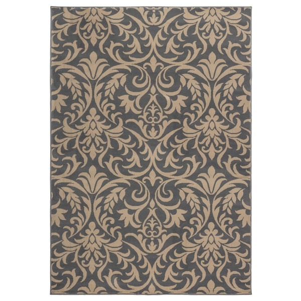 Rizzy Home Millington Collection Power loomed Trellis Grey/ Ivory Rug