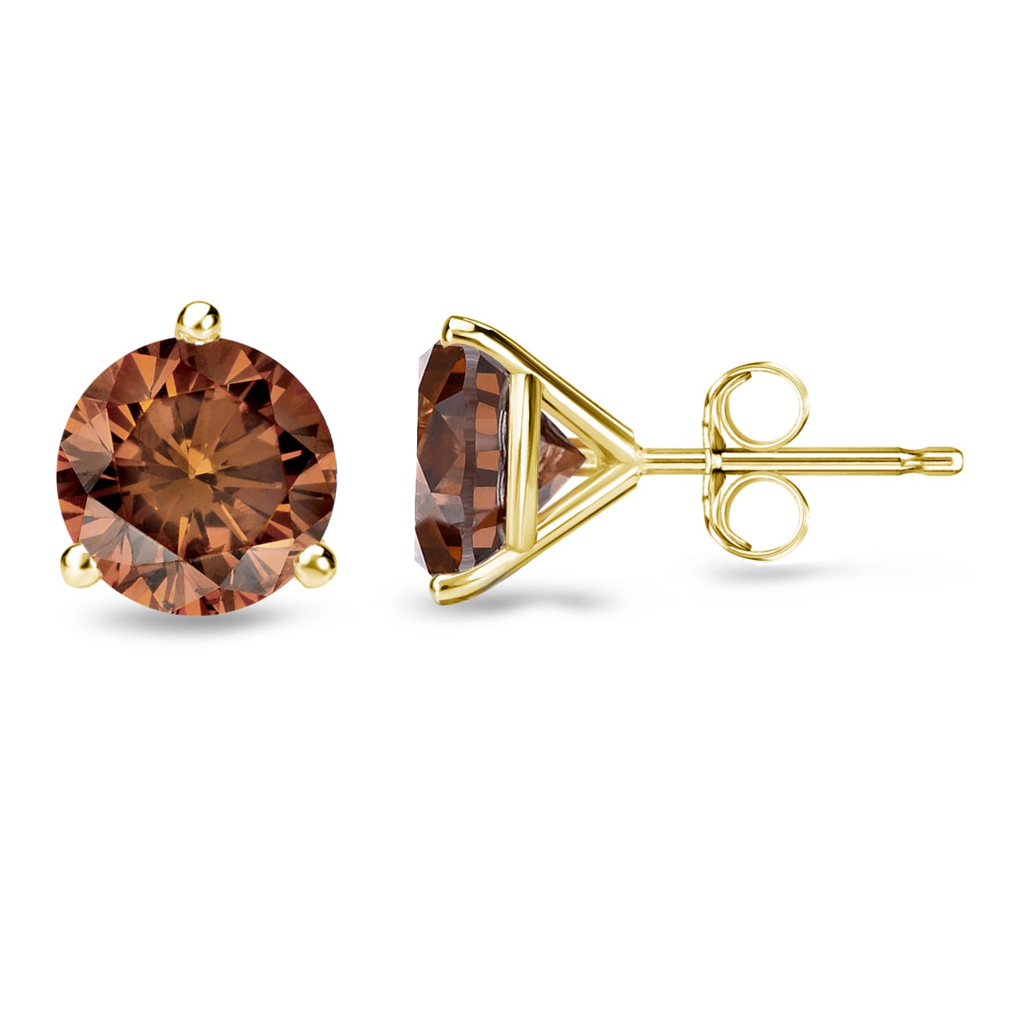 Auriya 14k Gold 1 2 To 2ctw Round Martini Set Brown Diamond Stud Earrings Auriya 14k Gold 1 2 To 2ctw Round Martini Set Brown Diamond Stud Earrings