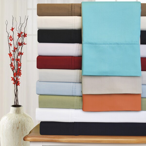 Superior Egyptian Cotton 300 Thread Count Solid Deep Pocket Bed Sheet Set. Opens flyout.