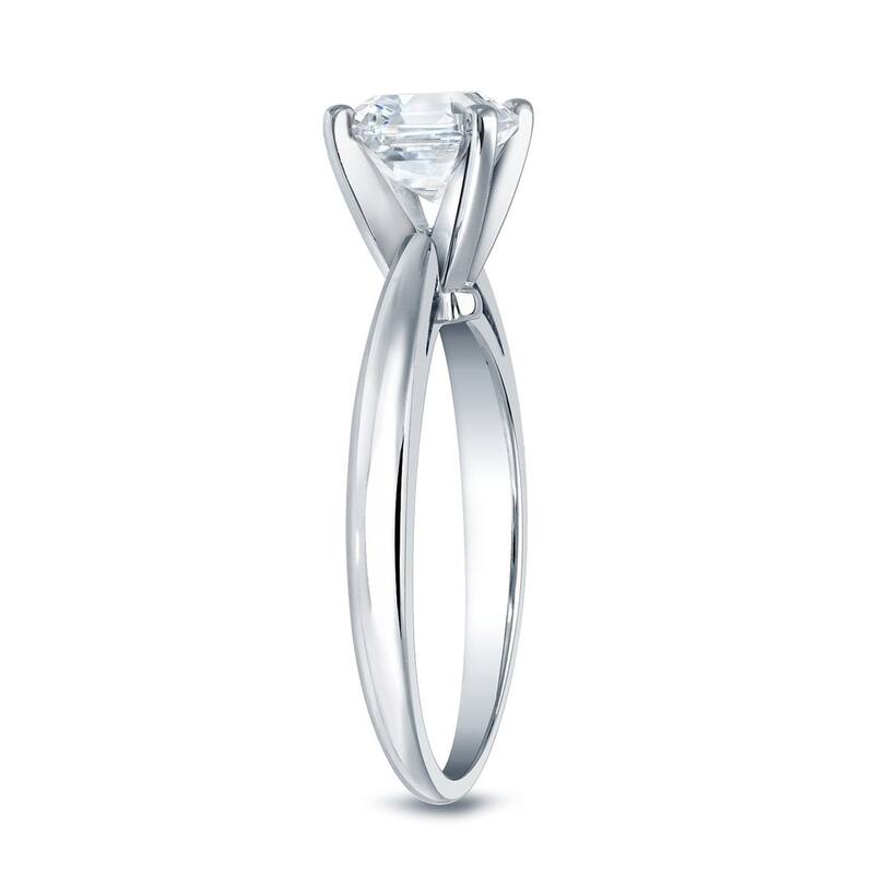 Auriya 14k Gold 3/4ctw Solitaire Asscher-cut Diamond Engagement Ring Certified