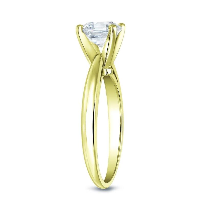 Auriya 14k Gold 3/4ctw Solitaire Asscher-cut Diamond Engagement Ring Certified