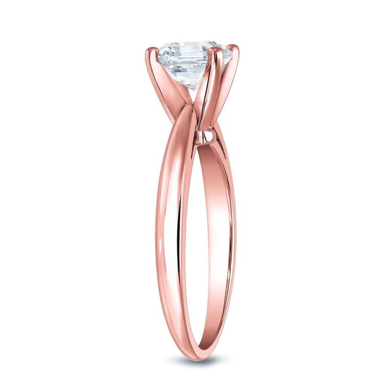 Auriya 18k Gold 3/4ctw Solitaire Asscher-cut Diamond Engagement Ring Certified