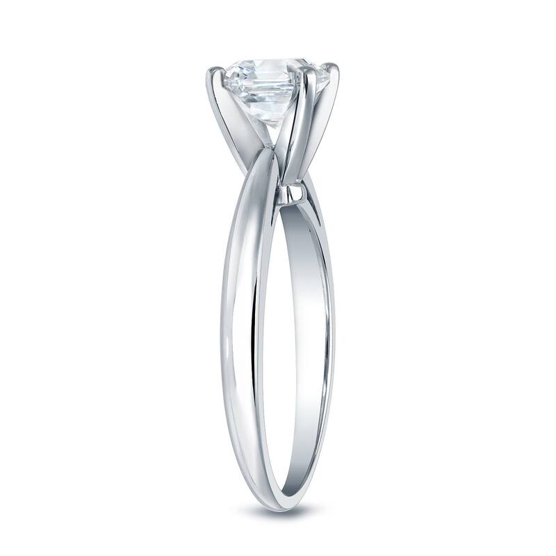 Auriya 18k Gold 3/4ctw Solitaire Asscher-cut Diamond Engagement Ring Certified