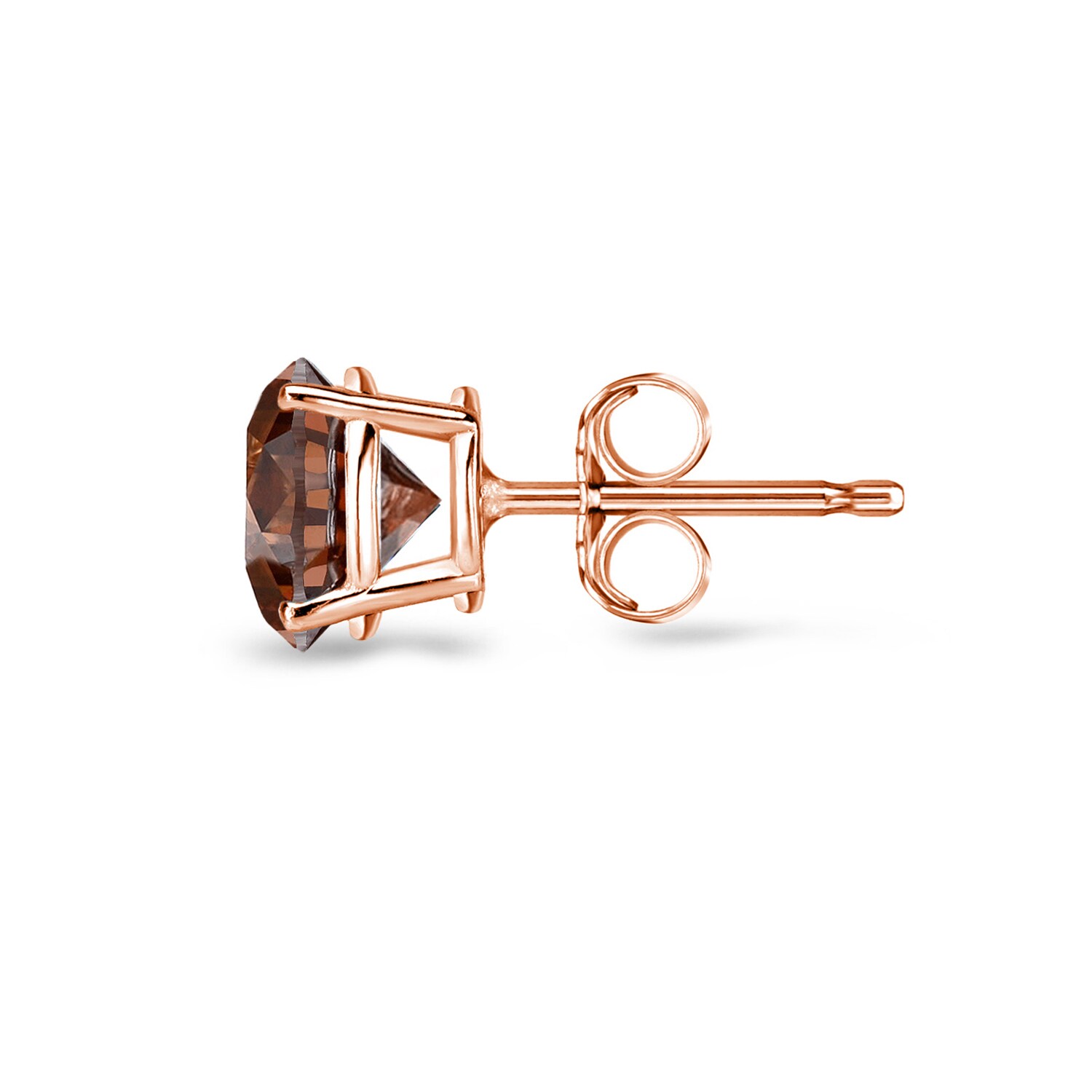 Auriya 14k Rose Gold 1 2 To 2ctw Round Brown Diamond Stud Earrings Auriya 14k Rose Gold 1 2 To 2ctw Round Brown Diamond Stud Earrings