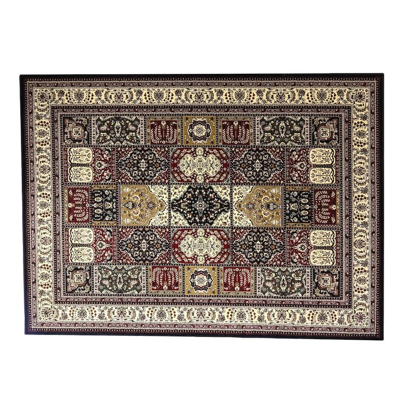 Linon Persian Treasures Bakhtiari Oriental Polypropylene Square Area Rug