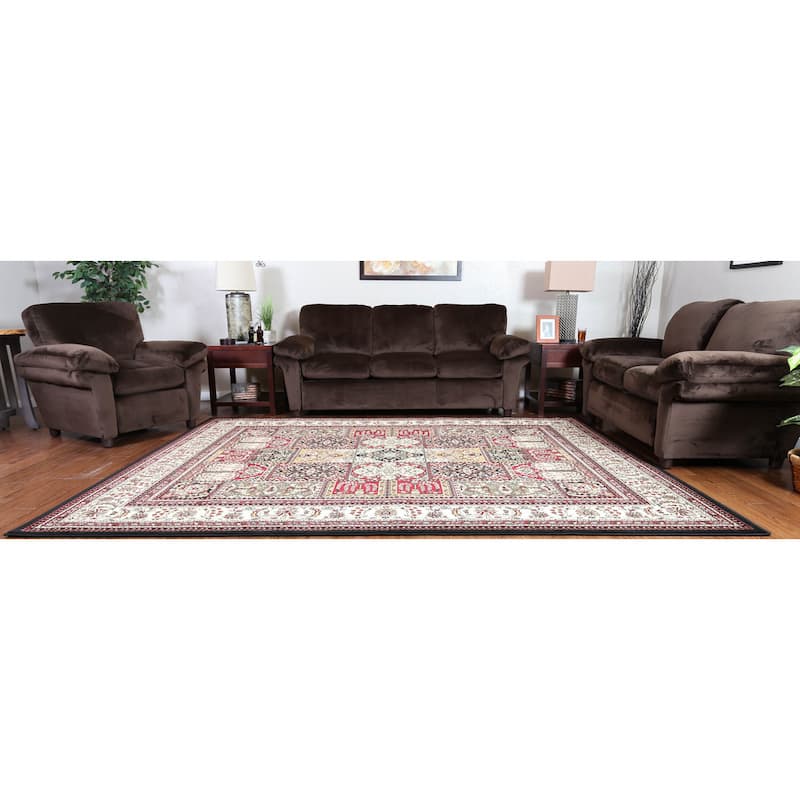 Linon Persian Treasures Bakhtiari Oriental Polypropylene Square Area Rug