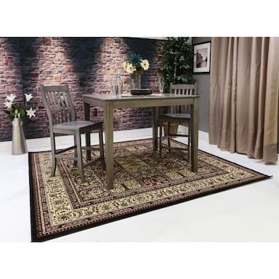 Linon Persian Treasures Bakhtiari Oriental Polypropylene Square Area Rug