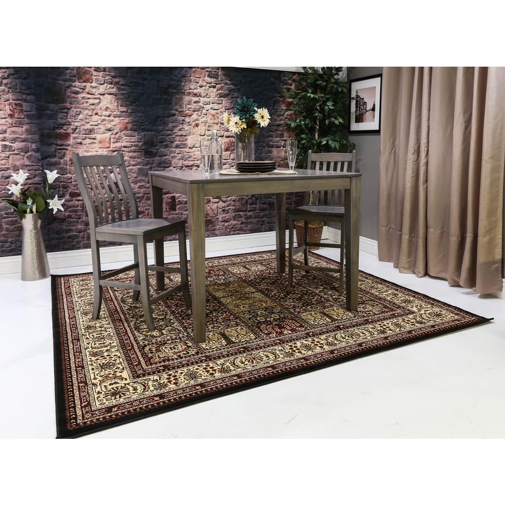 Linon Persian Treasures Bakhtiari Oriental Polypropylene Square Area Rug