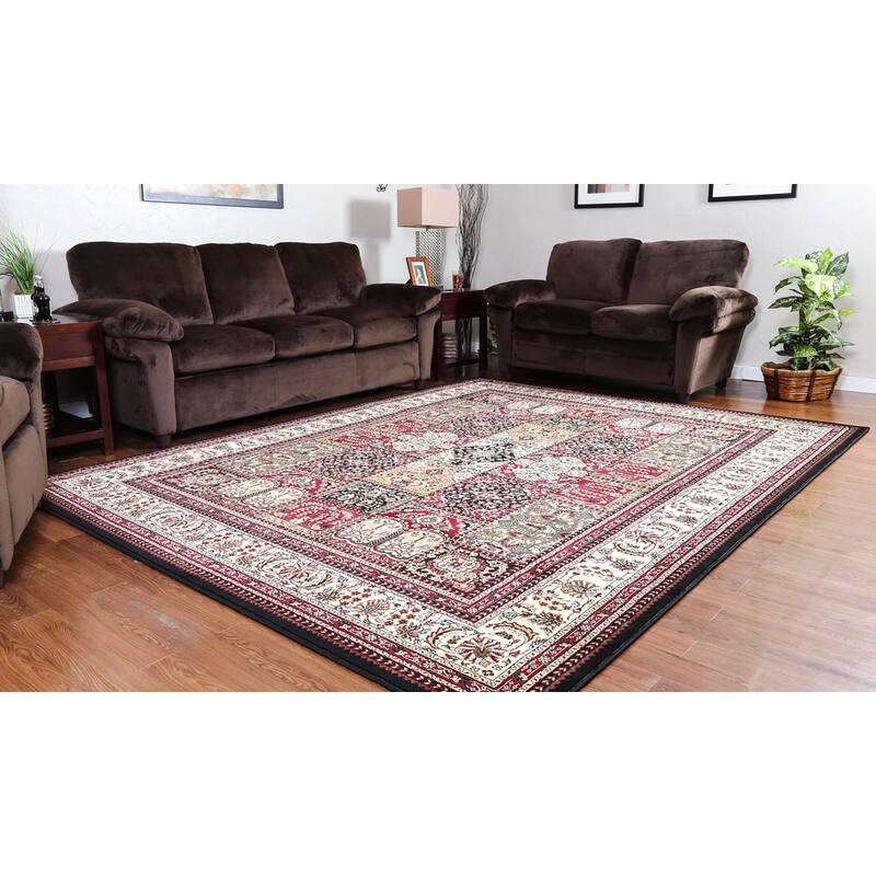 Linon Persian Treasures Bakhtiari Oriental Polypropylene Square Area Rug