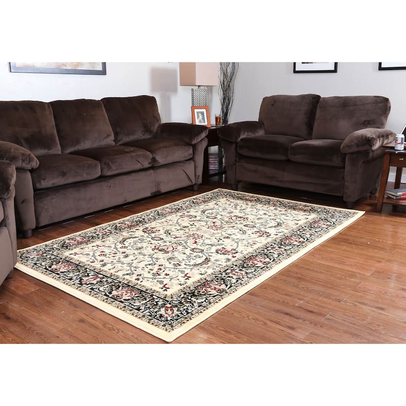 Linon Persian Treasures Bakhtiari Oriental Polypropylene Square Area Rug