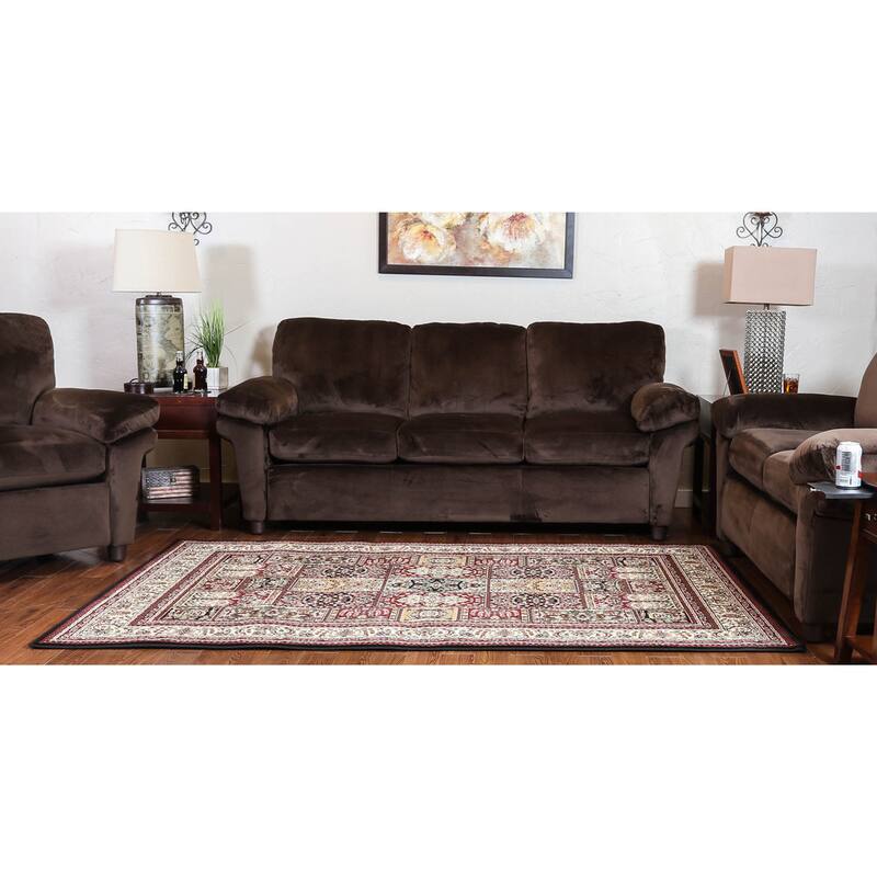 Linon Persian Treasures Bakhtiari Oriental Polypropylene Square Area Rug