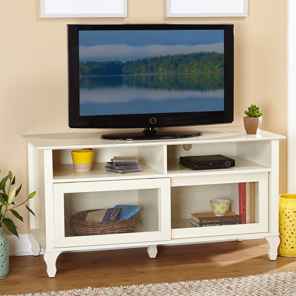 Simple Living Layla Antique White TV Stand Free Shipping Today
