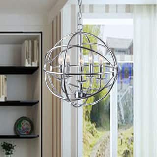 slide 1 of 1, Clay Alder Home Hanover Chrome Glam Orb 5-light Iron Chandelier