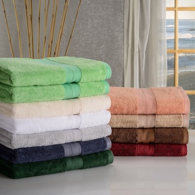 Miranda Haus Soft Rayon from Bamboo and Cotton Bath Towel (Set of 2)