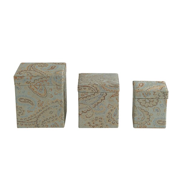 Jennifer Taylor Decorative Fabric Box Set - 6"LX6"WX6.75"H