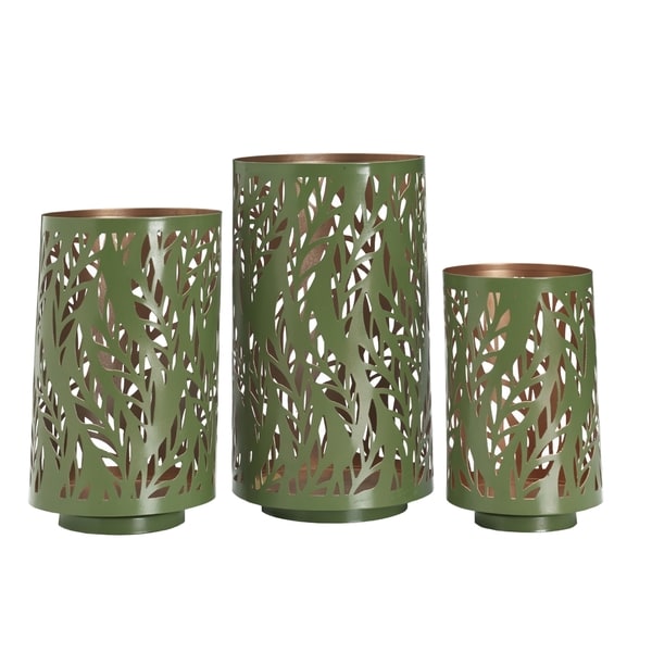 Elements Green Leaf Luminary (Set of 3)