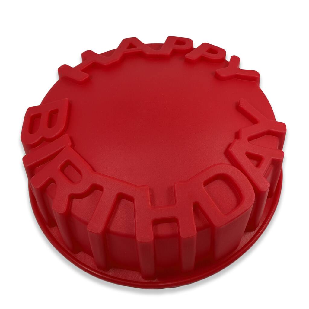 Sorbus Red Silicone Happy Birthday Cake Baking Mold