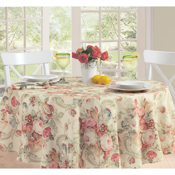 Waverly Spring Floral Micro Fiber Table Cloth - 17472146 - Overstock ...