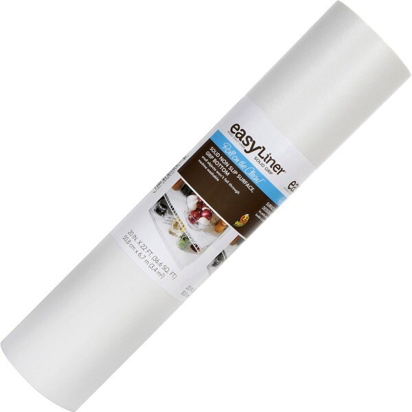 Duck Solid 20"X 22 ft. Shelf Liner- White