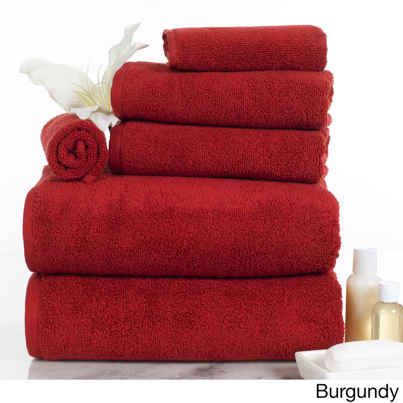 6PC Towel Set - Cotton Bathroom Accessories with 2 Bath Towels, 2 Hand Towels, and 2 Washcloths by Windsor Home
