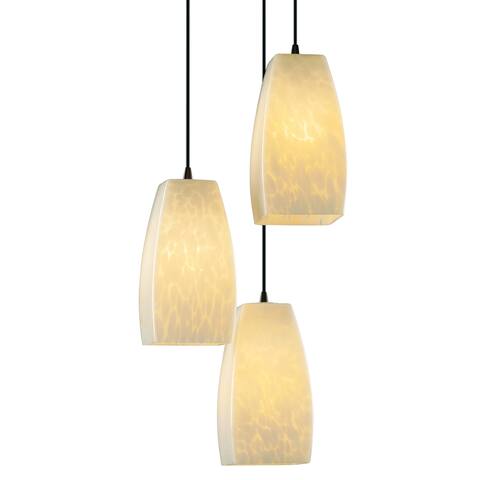 Justice Design Fusion 3-light Dark Bronze Cluster Pendant, Droplet Shade