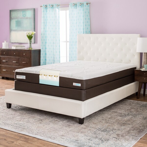 ComforPedic from Beautyrest 8-inch Queen-size Gel Memory Foam Mattress Set - Brown/White