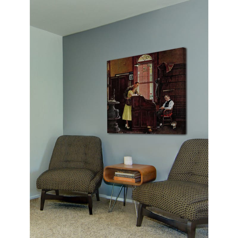 Marmont Hill - "Marriage License" by Norman Rockwell Painting Print on Canvas - Multi-Color