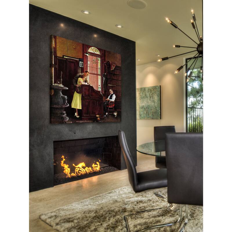 Marmont Hill - "Marriage License" by Norman Rockwell Painting Print on Canvas - Multi-Color
