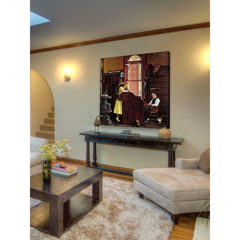 Marmont Hill - "Marriage License" by Norman Rockwell Painting Print on Canvas - Multi-Color